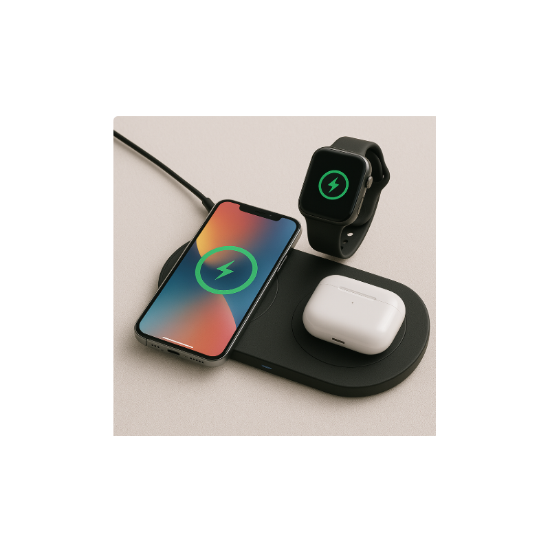 Estación de carga múltiple inalámbrica para celular y accesorios | Energizando